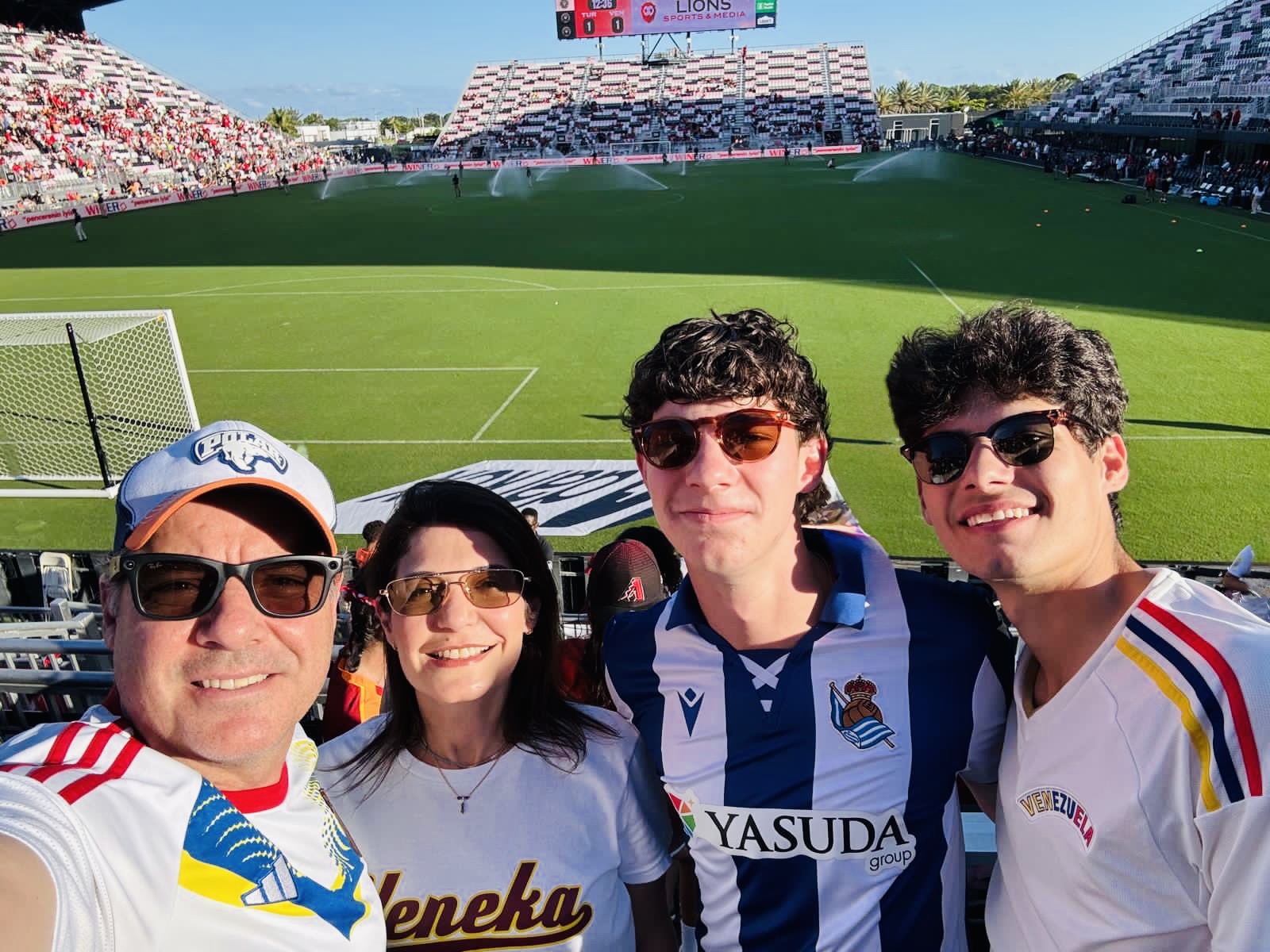 The Mathison family together at a soccer match in South Florida